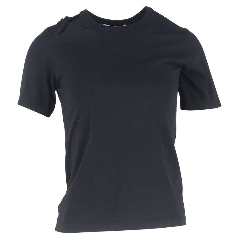 Victoria Beckham Cut-Out Accent T-Shirt In Black Cotton